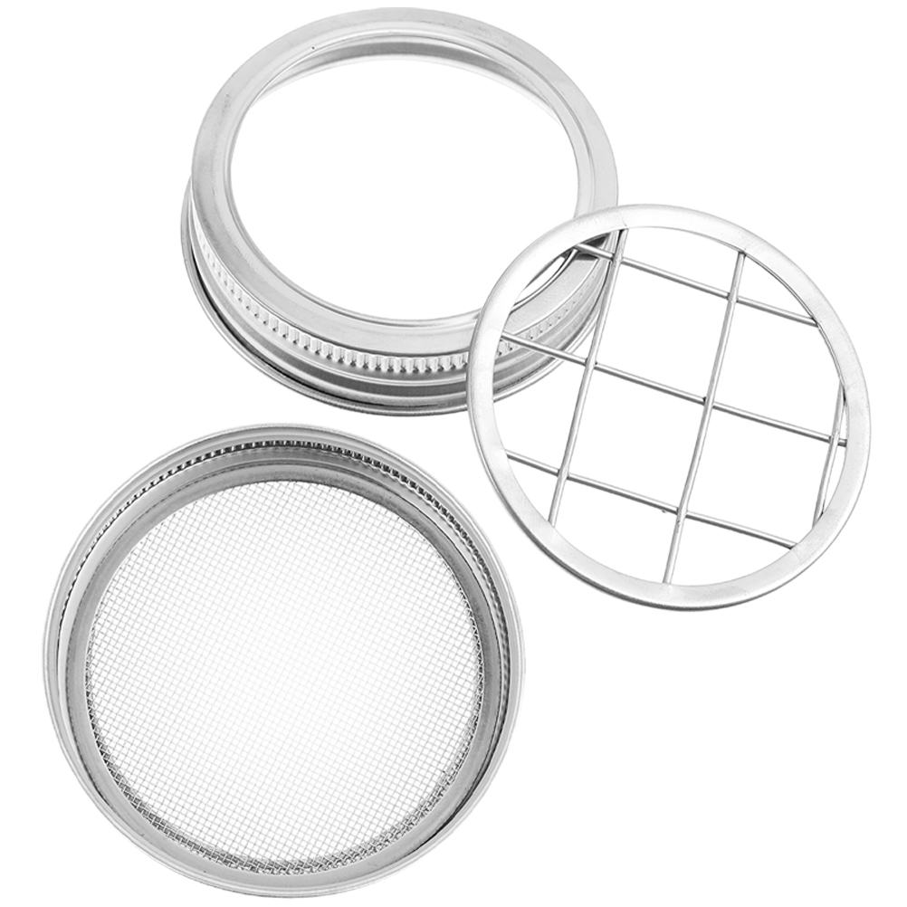1 set of Sprouting Jar Lid Stainless Steel Mason Jar Strainer Lid