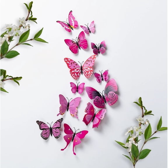 1 set of butterfly three-dimensional color hollow simulation double-layer wall stickers wall decoration high-end home creative decorations