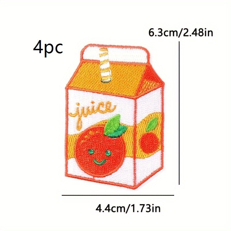 1 set of clothing decorative art handmade materials DIY ironing fabric cute food animal embroidery patches
