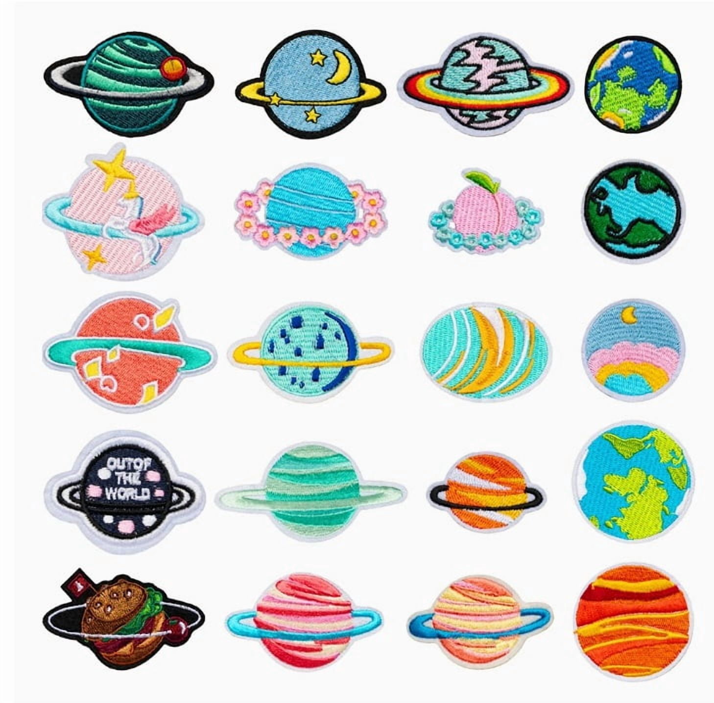 High-Quality Self-Adhesive Earth-Themed Embroidered Patches for Clothing Repair and Decoration