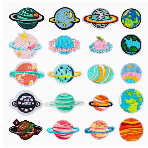 1 set of computer embroidered labels, earth embroidered patches, clothing accessories, diy patches and seals