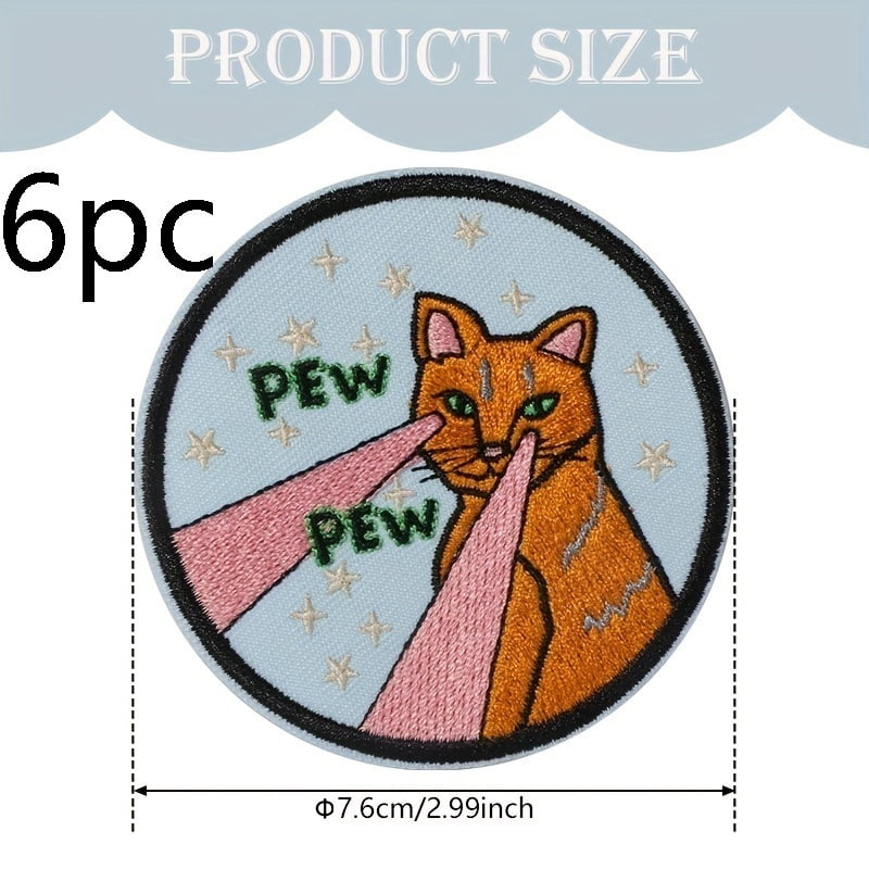 1 set of cute animal embroidery patches set, star pattern applique badges, suitable for hats, jackets, pants, clothes and backpack decoration