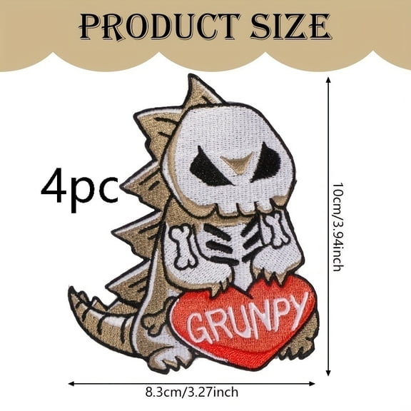 1 set of cute dinosaur embroidered patches DIY iron-on clothing accessories for jackets, bags and toy designs