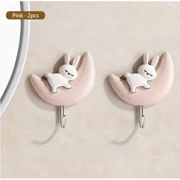 1 set of cute rabbit creative hooks | Bohemian style coat hooks | A must-have for bedroom and bathroom decoration