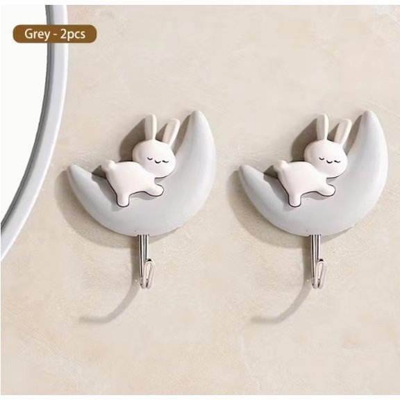 1 set of cute rabbit creative hooks | Bohemian style coat hooks | A must-have for bedroom and bathroom decoration