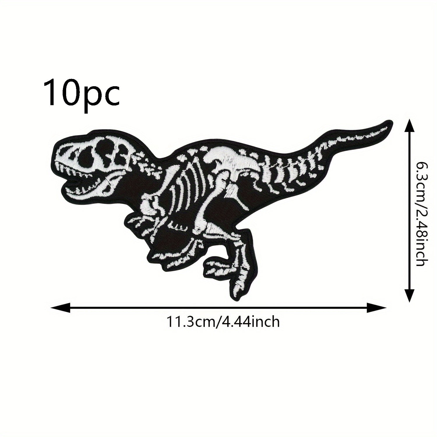 1 set of dinosaur T-Rex fossil embroidered Velcro stickers | Tactical badges | Hook Velcro stickers | Suitable for backpacks, clothing, etc.