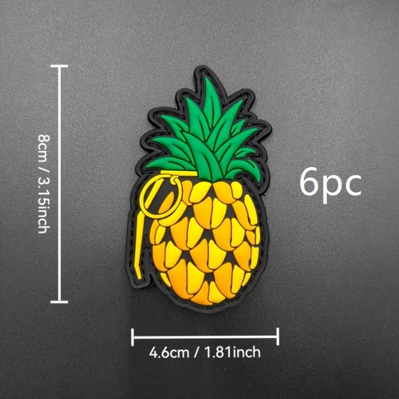 1 set of fruit pattern PVC patch badges with hook fastener on the back, suitable for bags, backpacks, vests and clothing decoration