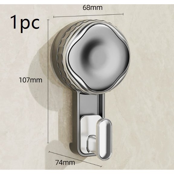 1 set of powerful suction cup hooks, knob-type traceless adhesive hooks, bathroom and kitchen household multi-functional adsorption hooks