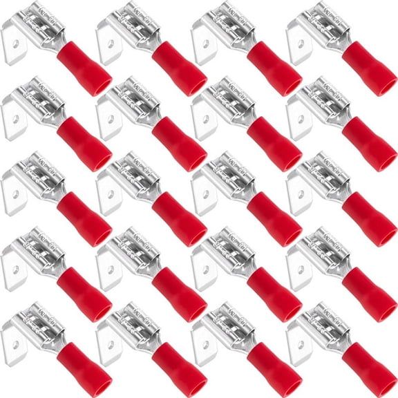 Spade Connectors, Disconnect Piggyback Spade Assortment Kit, Semi-Insulated Female/Male Cable Crimp Terminals,22-16 AWG