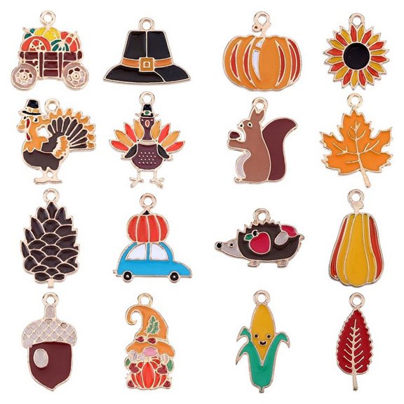 1 set x 16 kinds Thanksgiving themed ornaments-Multicolor