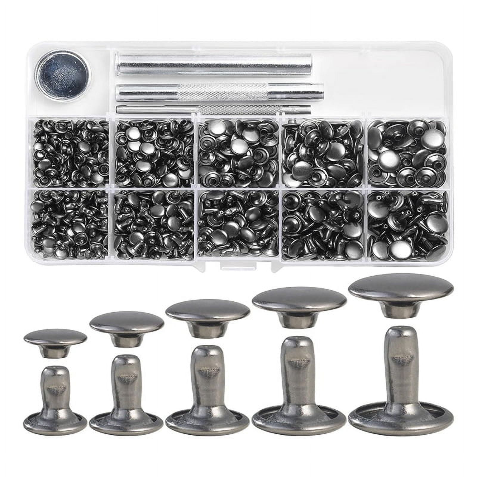 1 set x leather rivets- Black - Walmart.com