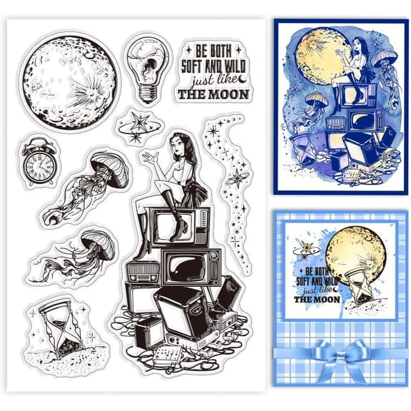 1 sheet Custom PVC Plastic Clear Stamps for DIY Scrapbooking Photo Album 160x110x3mm Decorative Cards Making Human