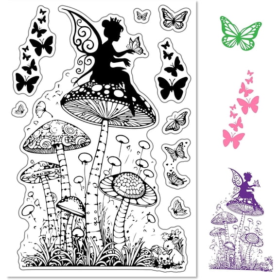 1 sheet Custom PVC Plastic Clear Stamps for DIY Scrapbooking Photo Album Decorative Cards Making Stamp Sheets Film Frame Fairy Pattern 160x110x3mm
