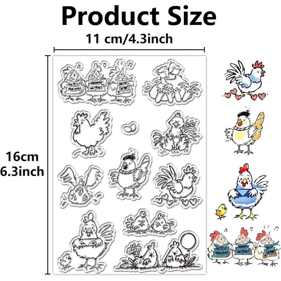 1 sheet Duck Clear Stamps Reusable Chickens Transparent Silicone Stamp Seals for Journaling Card Making Decor DIY Scrapbooking Photo Album Decorative Stamp Sheets