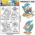thumbnail image 1 of 1 sheet Summer Dwarf Clear Stamp Starfish Coconut Trees Transparent Handicraft Stamps for DIY Scrapbooking Photo Album Decorative Cards Making Gnome 6.3x4.3inch, 1 of 8