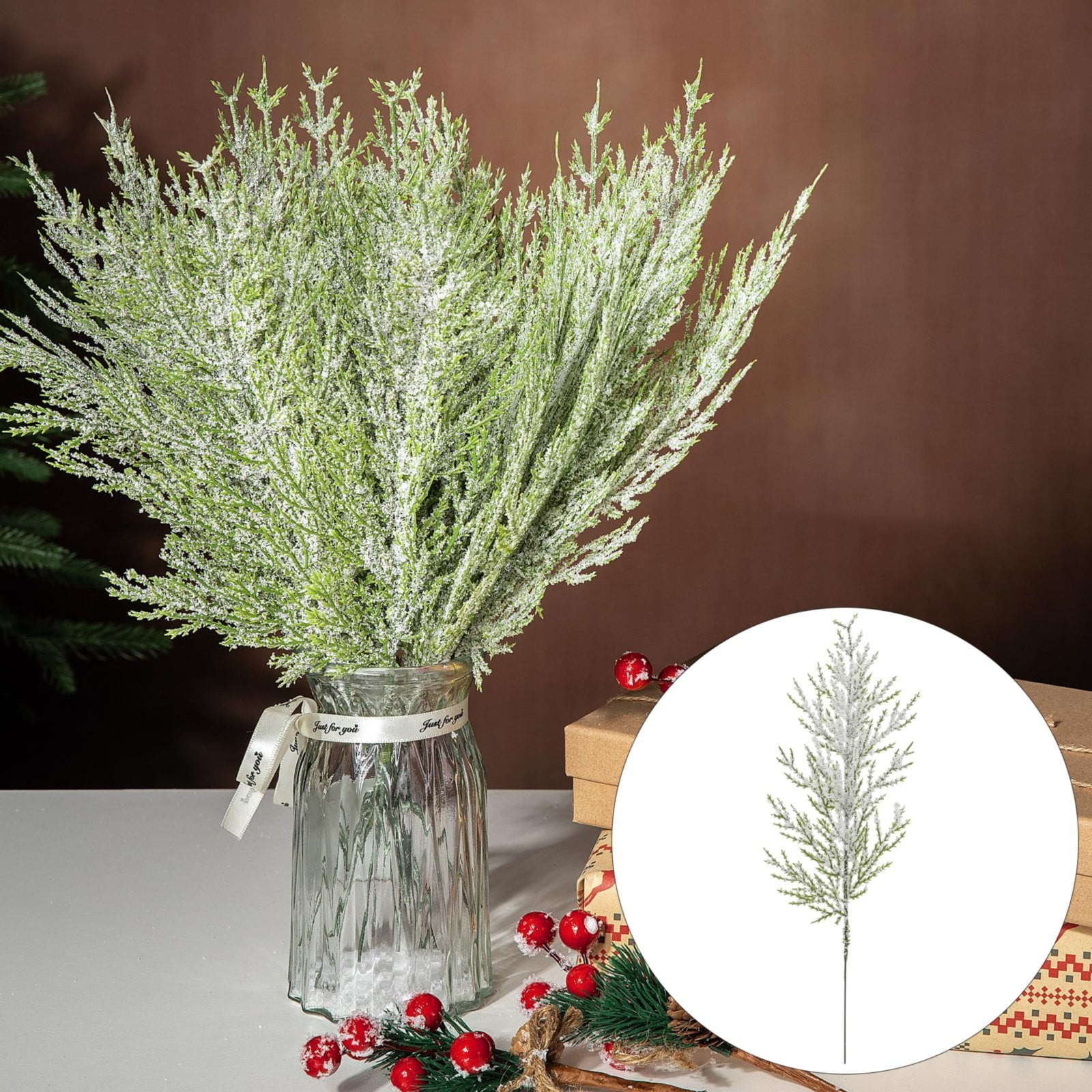 1* Simulated Tree Branches Artificial Branches Christmas Cedar Needles