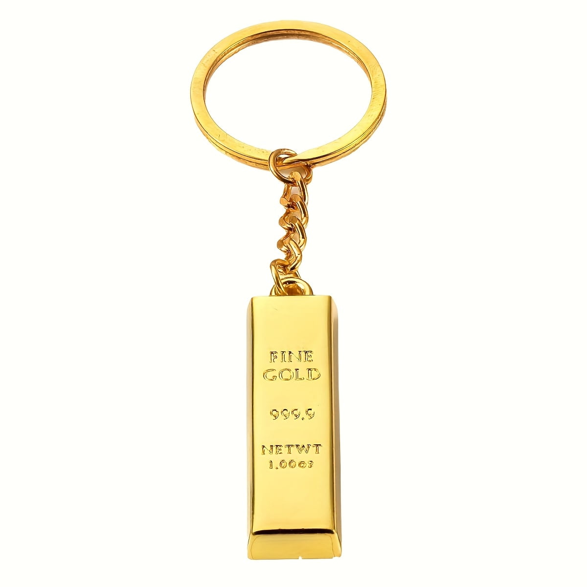 1 simulation gold bars key chain, zinc alloy gold key ring, unpreceded metal BRIDS pendant, fashion style, suitable for backpack accessories, suitable for Christmas, gift for boys, gifts for boys,1
