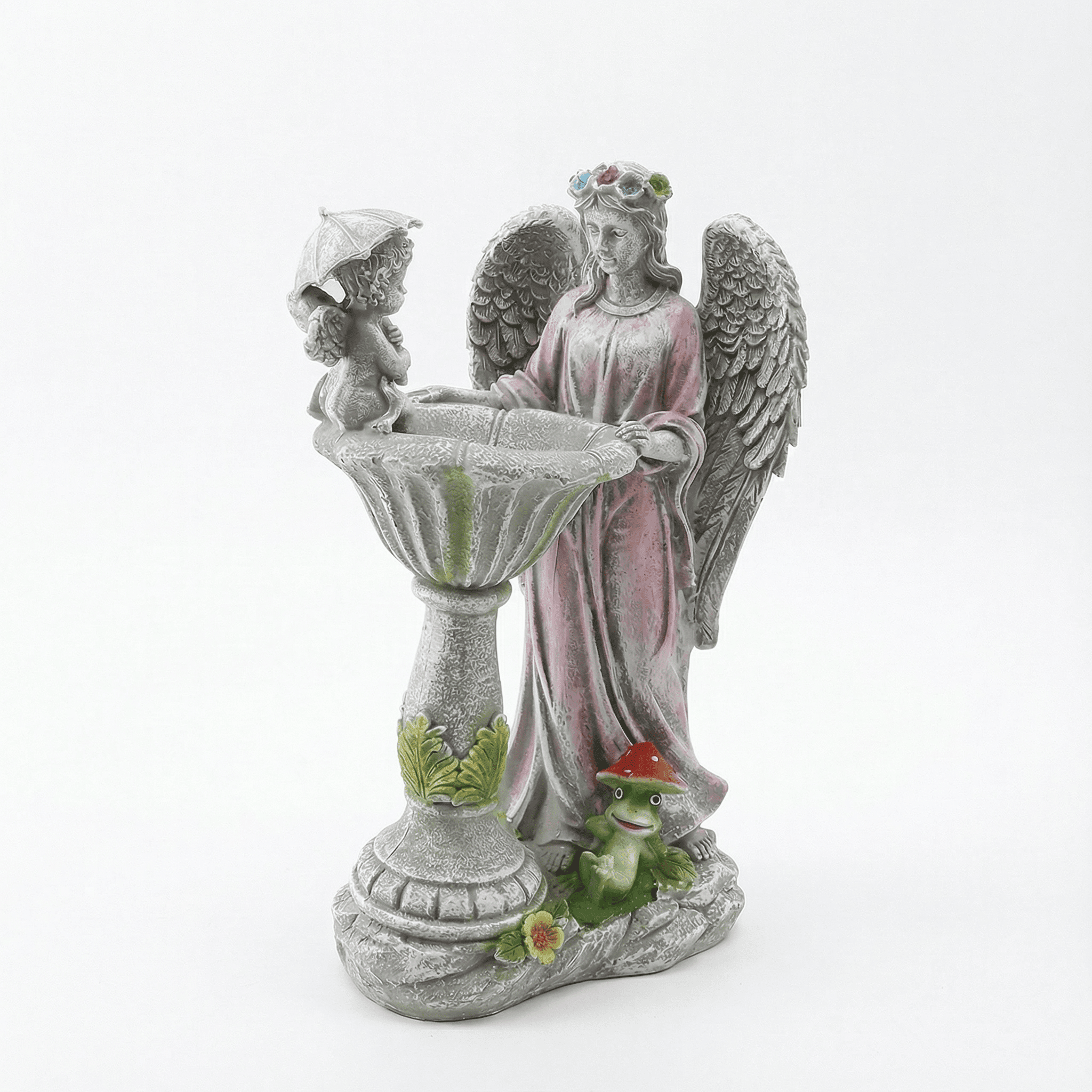 Angel Garden Statue Solar Powered LED Lighted Outdoor Decor - Weatherproof, Resin