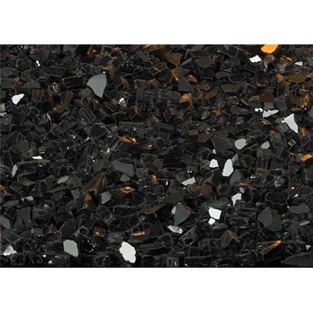 1 sq. ft. Decorative Polished Reflective Crushed Glass, Black