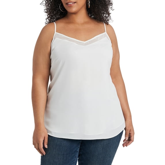 1.state Trendy Plus Size Sheer-Inset Camisole 2X