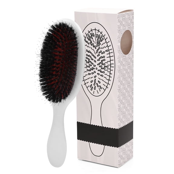1 static scalp massage comb for hair care and drying treatment, with an ergonomic plastic handle and natural bristle comb