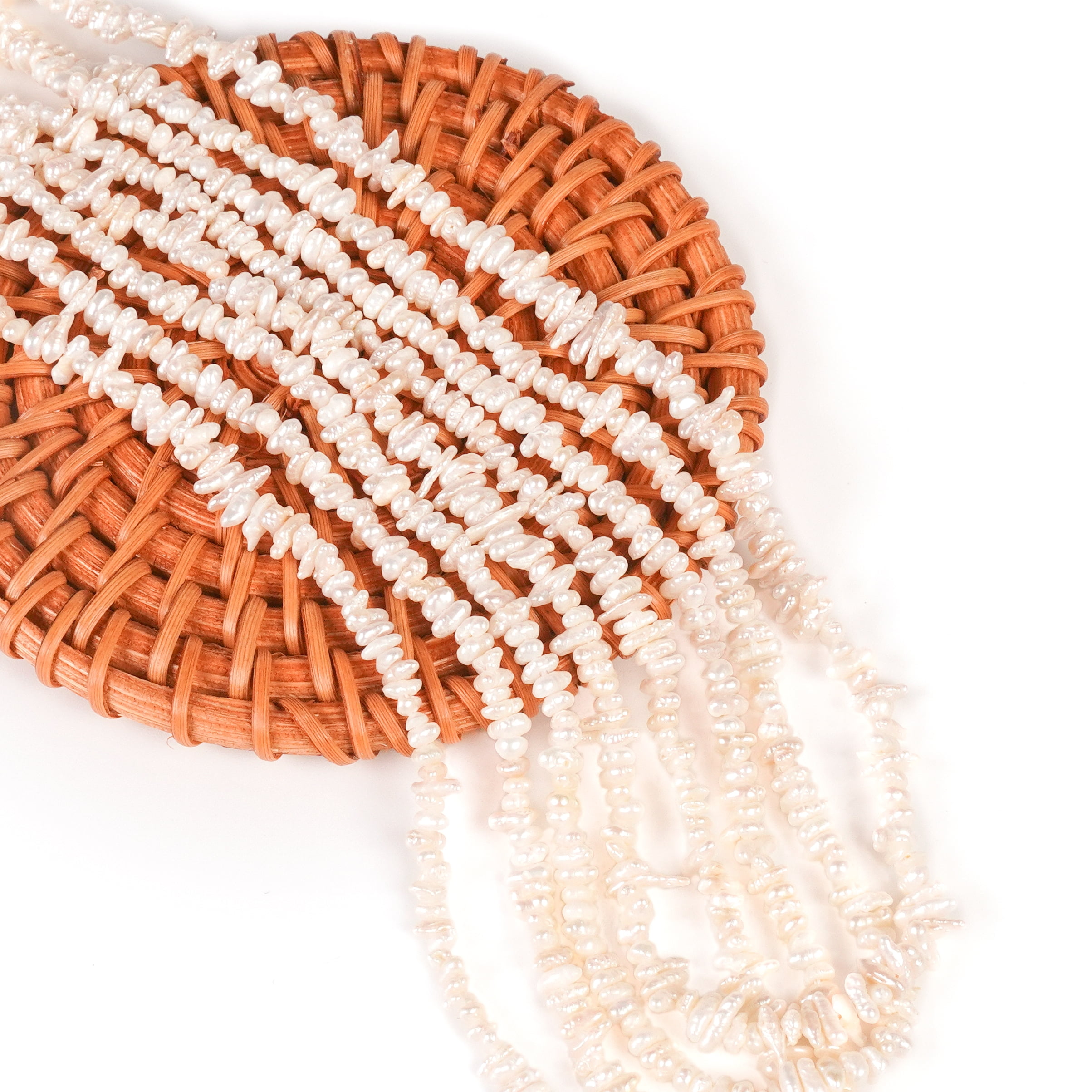 1 strand 36cm/14.2inch string of white irregular rare natural ...