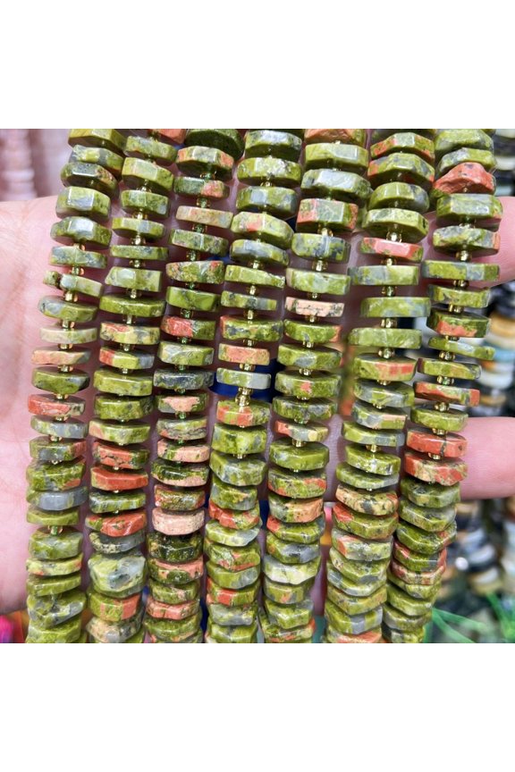 1 strand 4x12mm faceted natural stone heishi spacer tube beads – loose gemstone strand for DIY jewelry making, bracelets & necklaces