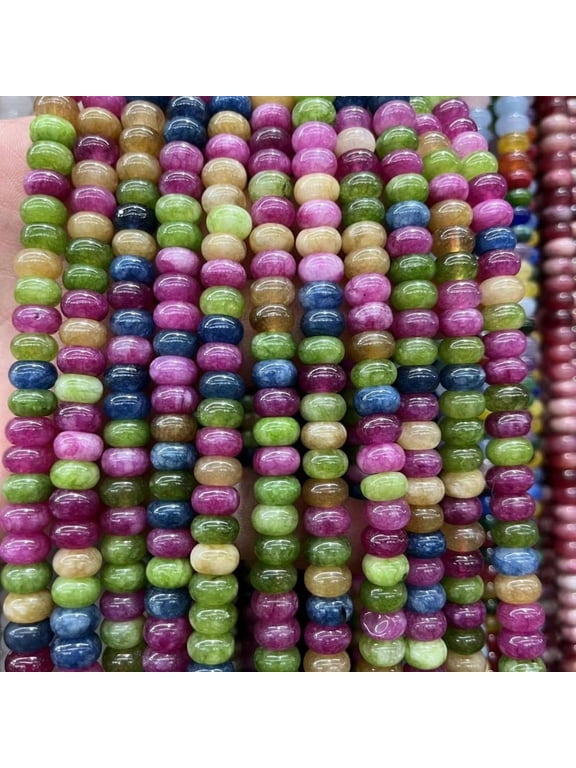 1 strand 5x8mm natural stone rondelle beads – wheel spacer gemstone strand for DIY jewelry making, bracelets & necklaces