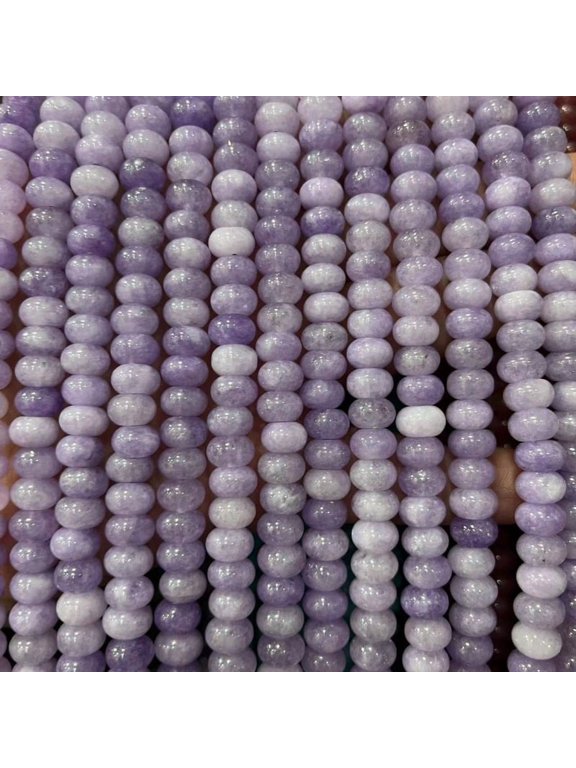 Lavender Purple 5 x 8 mm Natural Stone Rondelle Beads, 1 Strand, Approx. 70 Pieces
