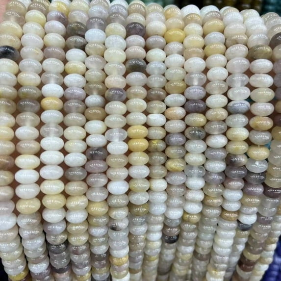 1 strand 5x8mm natural stone rondelle beads – wheel spacer gemstone strand for DIY jewelry making, bracelets & necklaces