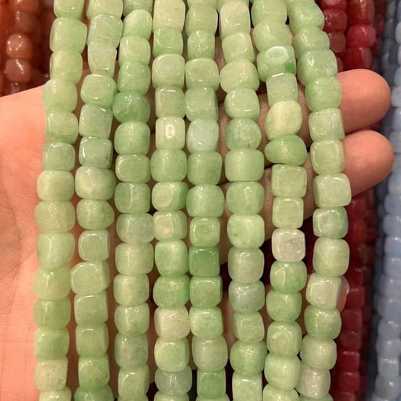 1 strand 8mm square cube agate beads – dyed natural stone strand for DIY jewelry making, bracelets & necklaces