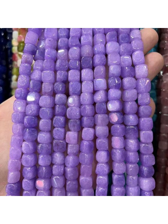 Agate Beads Square Cube Dyed Natural Stone 8mm 1 Strand for DIY Jewelry Making, Bracelets & Necklaces