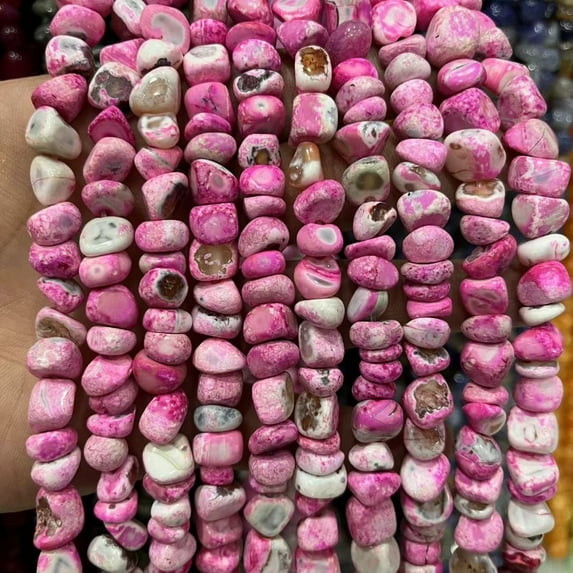 1 strand 8x10mm natural dragon vein crackle agate nugget beads – irregular gemstone strand for DIY jewelry making, bracelet & necklace supplies