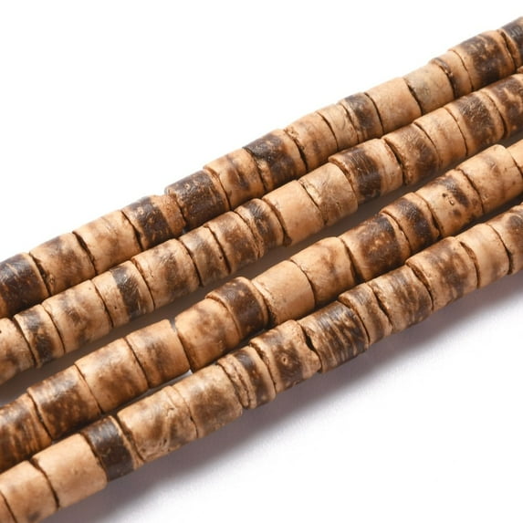 1 strand Coconut Beads Strands Flat Round Brown 5x2.5~5mm Hole: 1mm 160pcs/strand 23.82''(60.5cm) Coconut