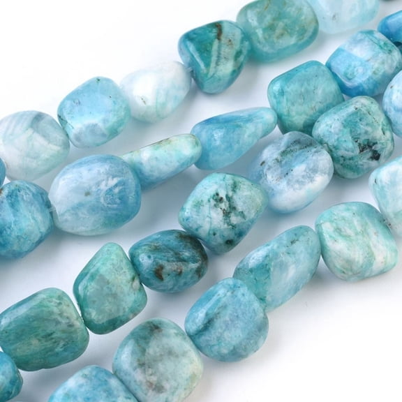 1 strand Natural Hemimorphite Beads Strands Dyed Tumbled Stone Nuggets 12~24x12~14x7~12mm Hole: 1mm 29pcs/strand 15.9~16.1 inch(40.5~41cm)