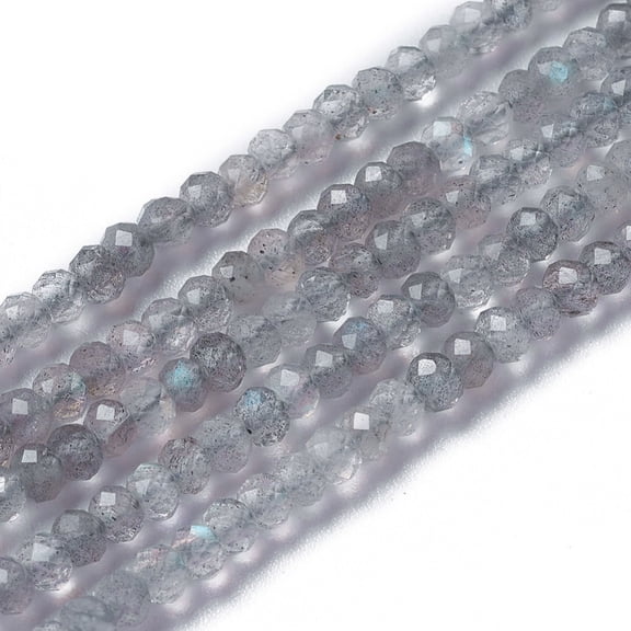 1 strand Natural Labradorite Beads Strands Faceted Rondelle 3~3.5x2~2.5mm Hole: 0.2mm