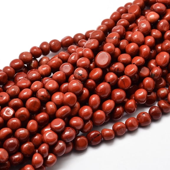 1 strand Natural Red Jasper Nuggets Beads Strands Tumbled Stone 5~10x6~7x3~7mm hole: 1mm 14.9 inch~15.7 inch