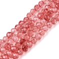 thumbnail image 1 of 1 strand Transparent Glass Beads Strands Faceted(32 Facets) Rondelle Crimson 4x3.5mm Hole: 0.8mm 115~120pcs/strand 16.54~17.4''(42~43.5cm), 1 of 4