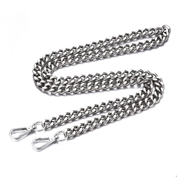 1 strand bag Chains Straps Aluminum Curb Link Chains with Alloy Swivel Clasps for bag Replacement Accessories Platinum 1160x13mm