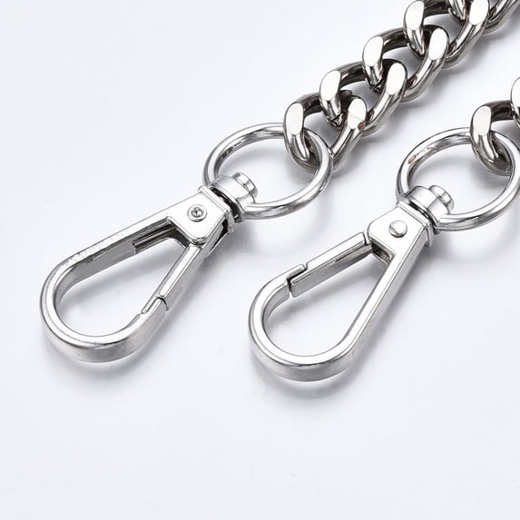 1 strand bag Chains Straps Iron Curb Link Chains with Alloy Swivel Clasps for bag Replacement Accessories Platinum 1160x10mm