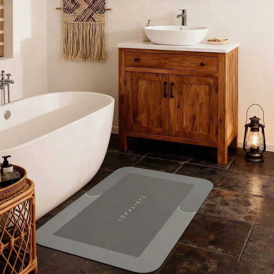 1 super absorbent bathroom floor mat - quick drying anti slip floor mat ...