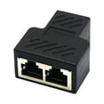 thumbnail image 1 of 1 to 2 Dual Female Ports CAT5/6/7 RJ45 Splitter LAN Network Internet Adapter, 1 of 8