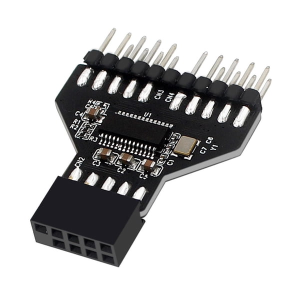 1 to 2 Extension Adapter Compact USB 9 Pin Header Splitter for Connecting Lights USB HUB Connectors