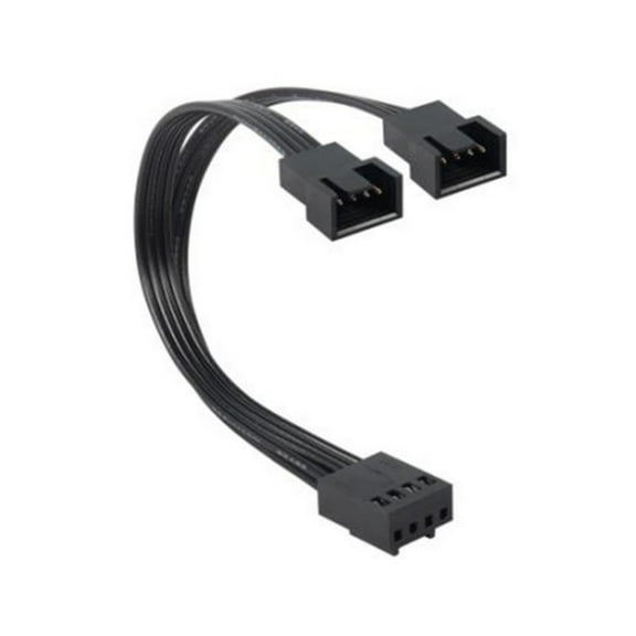 1 to 2 Ways 4Pin PWM Fan Cable Splitter Black Sleeved 13cm Extension Cable
