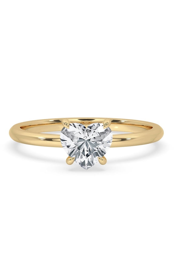 1 to 3 Carat Heart Cut F VS1 Lab Grown Diamond Hidden Halo Solitaire Ring