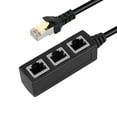 thumbnail image 1 of 1 to 3 Socket LAN Ethernet Network RJ45 Plug Splitter Extender Adapter Connector, 1 of 7