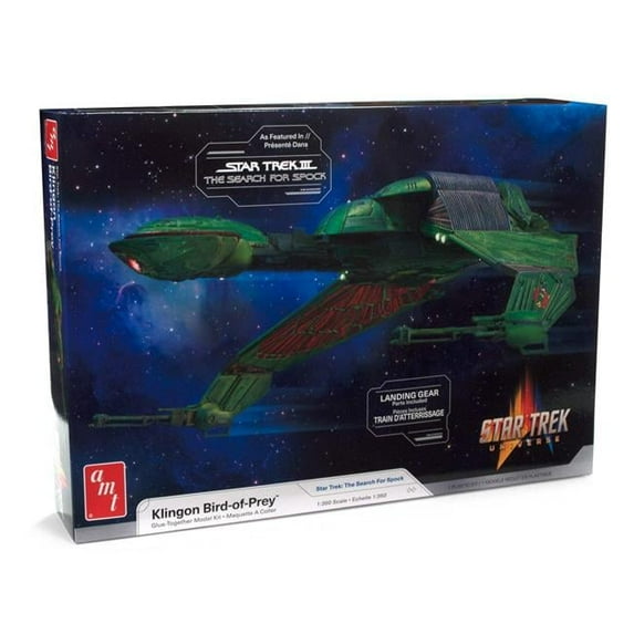 1 to 350 Scale Klingon Bird-of-Prey Spacecraft Star Trek III the Search for Spock 1984 Movie Skill 2 Model Kit
