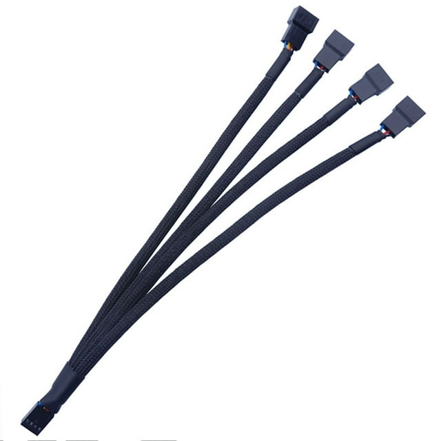 1 to 4 Way Mainboard Fan Cable 4PIN PWM Fans Line Computer PC Fan Power