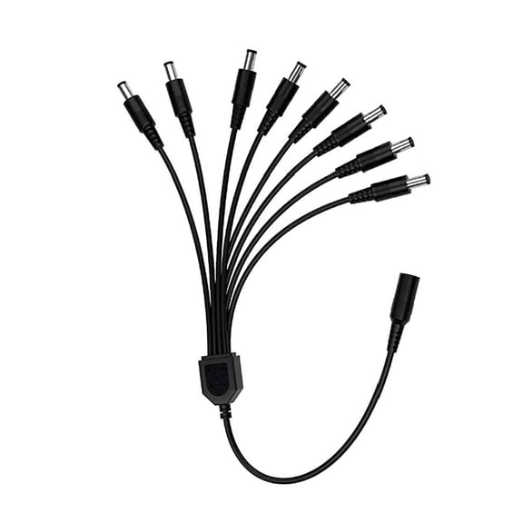 1 to 8 DC Power Splitter Cable for Cameras 5.5mm x 2.1mm for Security and Surveillance Applications