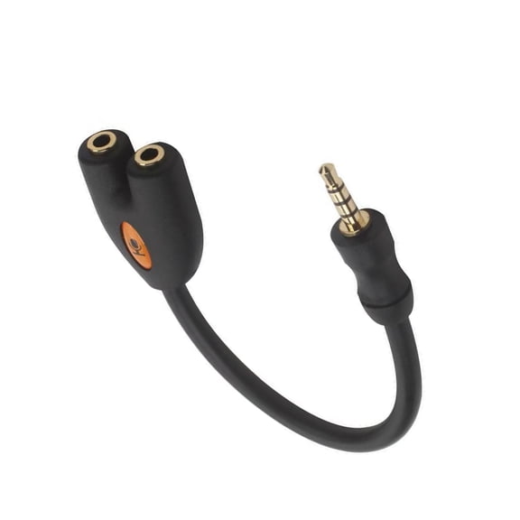 1-to-Two Headphone Splitter Cable for Shared Listening, with a 3.5Mm Male Plugs, Double Female Jacks, and Molded Cable Joints